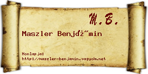 Maszler Benjámin névjegykártya